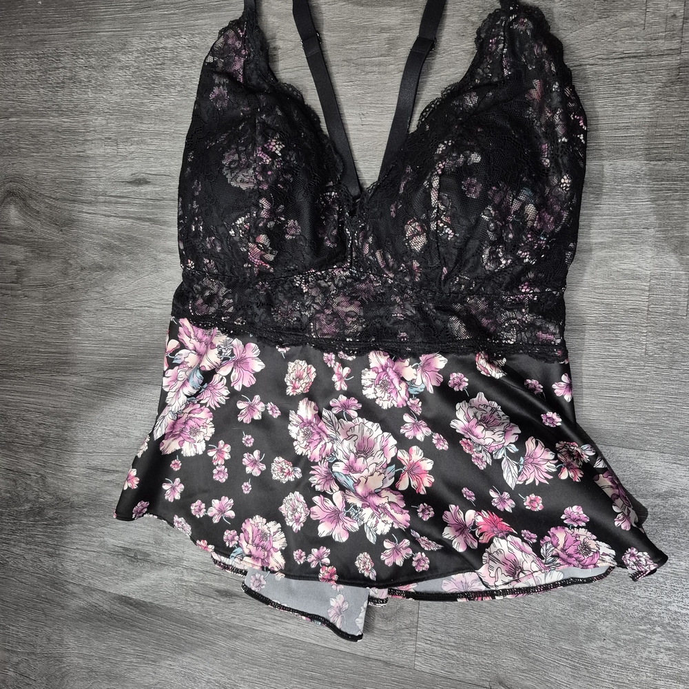 Torrid Black and Gray Floral Camisole